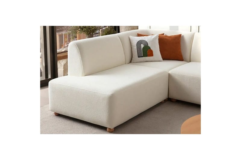 Rynvar Sofa med sjeselong 4-seter - Hvit - Møbler - Sofaer - Sofaer med sjeselong - 4 seters sofa med divan