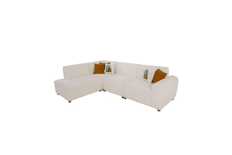 Rynvar Sofa med sjeselong 4-seter - Hvit - Møbler - Sofaer - Modulsofaer - Komplett modulsofa