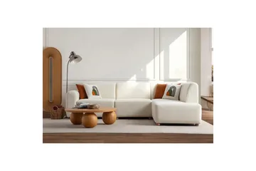 Rynvar Sofa med sjeselong 4-seter - Hvit - Møbler - Sofaer - Modulsofaer - Komplett modulsofa