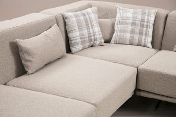 Sanroman Venstrevendt L-formet Sofa med Sjeselong 302 cm i Stoff - Beige - Møbler - Sofaer - Sofaer med sjeselong