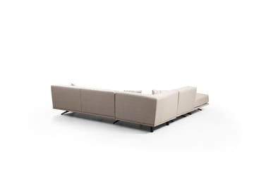 Sanroman Venstrevendt L-formet Sofa med Sjeselong 302 cm i Stoff - Beige - Møbler - Sofaer - Sofaer med sjeselong