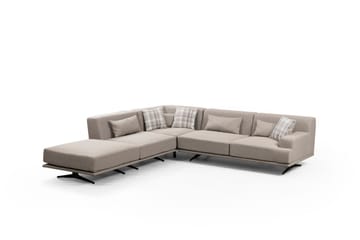 Sanroman Venstrevendt L-formet Sofa med Sjeselong 302 cm i Stoff - Beige - Møbler - Sofaer - Sofaer med sjeselong