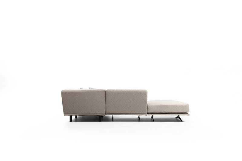 Sanroman Venstrevendt L-formet Sofa med Sjeselong 302 cm i Stoff - Beige - Møbler - Sofaer - Sofaer med sjeselong