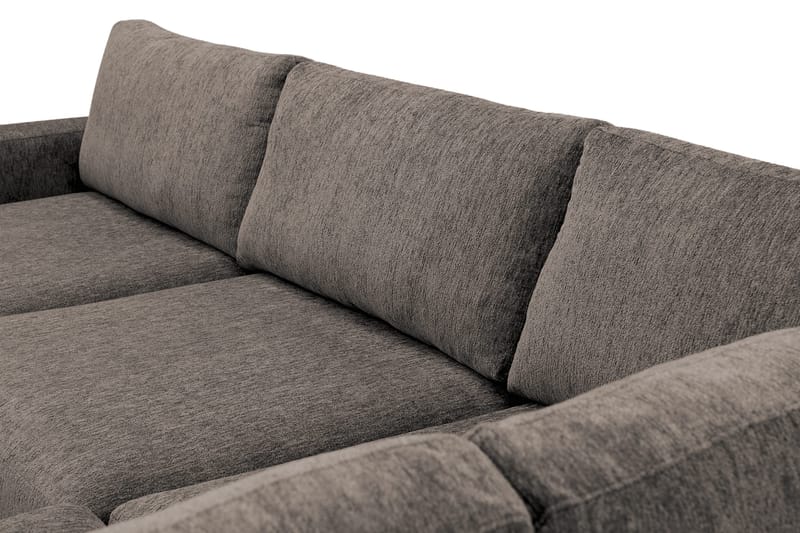 Scandi Dyp 4-seters sofa med sjeselong høyre i chenille - Grå - Møbler - Sofaer - Sofaer med sjeselong - 4 seters sofa med divan