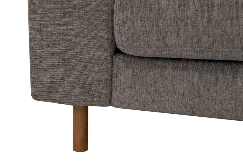 Scandi Dyp 4-seters sofa med sjeselong høyre i chenille - Grå - Møbler - Sofaer - Sofaer med sjeselong - 4 seters sofa med divan