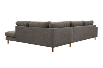 Scandi Dyp 4-seters sofa med sjeselong høyre i chenille - Grå - Møbler - Sofaer - Sofaer med sjeselong - 4 seters sofa med divan