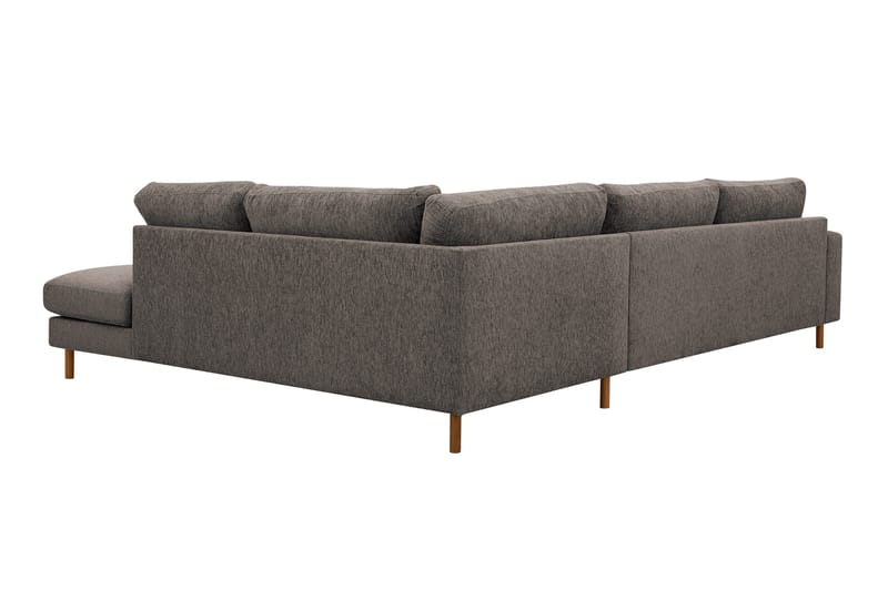 Scandi Dyp 4-seters sofa med sjeselong høyre i chenille - Grå - Møbler - Sofaer - Sofaer med sjeselong - 4 seters sofa med divan