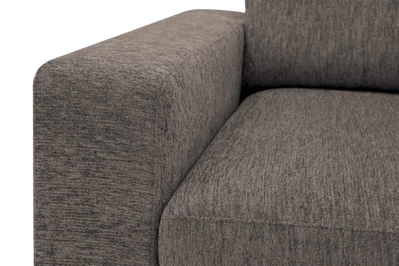 Scandi Dyp 4-seters sofa med sjeselong høyre i chenille - Grå - Møbler - Sofaer - Sofaer med sjeselong - 4 seters sofa med divan