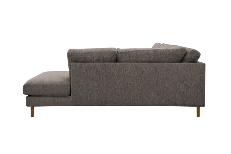 Scandi Dyp 4-seters sofa med sjeselong høyre i chenille - Grå - Møbler - Sofaer - Sofaer med sjeselong - 4 seters sofa med divan