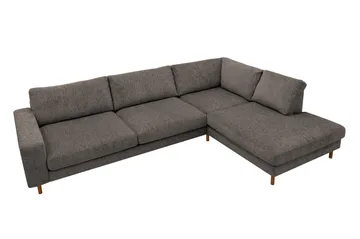 Scandi Dyp 4-seters sofa med sjeselong høyre i chenille - Grå - Møbler - Sofaer - Sofaer med sjeselong - 4 seters sofa med divan