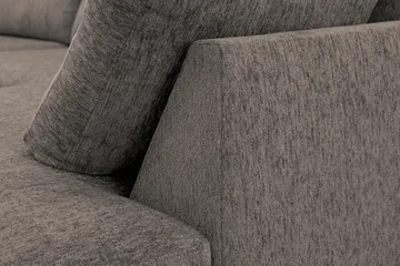 Scandi Dyp 4-seters sofa med sjeselong høyre i chenille - Grå - Møbler - Sofaer - Sofaer med sjeselong - 4 seters sofa med divan