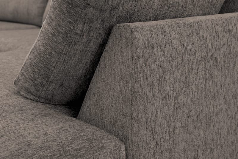 Scandi Dyp 4-seters sofa med sjeselong høyre i chenille - Grå - Møbler - Sofaer - Sofaer med sjeselong - 4 seters sofa med divan