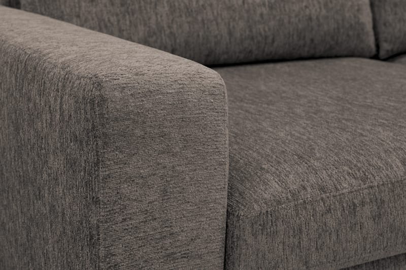 Scandi Dyp 4-seters sofa med sjeselong høyre i chenille - Grå - Møbler - Sofaer - Sofaer med sjeselong - 4 seters sofa med divan