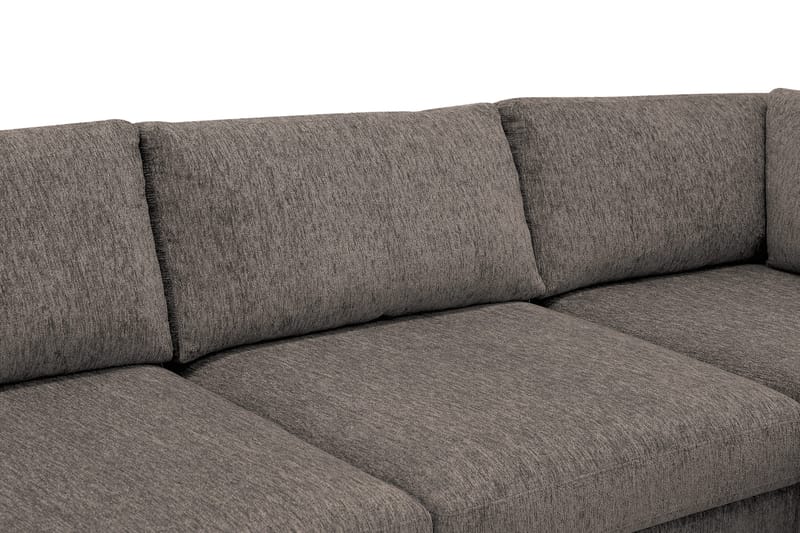 Scandi Dyp 4-seters sofa med sjeselong høyre i chenille - Grå - Møbler - Sofaer - Sofaer med sjeselong - 4 seters sofa med divan