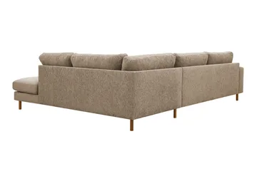 Scandi Dyp 4-seters sofa med sjeselong høyre i chenille - Mørk beige - Møbler - Sofaer - Sofaer med sjeselong - 4 seters sofa med divan