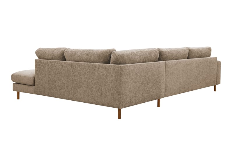 Scandi Dyp 4-seters sofa med sjeselong høyre i chenille - Mørk beige - Møbler - Sofaer - Sofaer med sjeselong - 4 seters sofa med divan