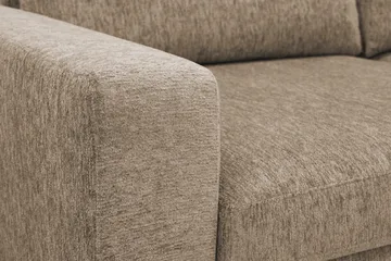 Scandi Dyp 4-seters sofa med sjeselong høyre i chenille - Mørk beige - Møbler - Sofaer - Sofaer med sjeselong - 4 seters sofa med divan