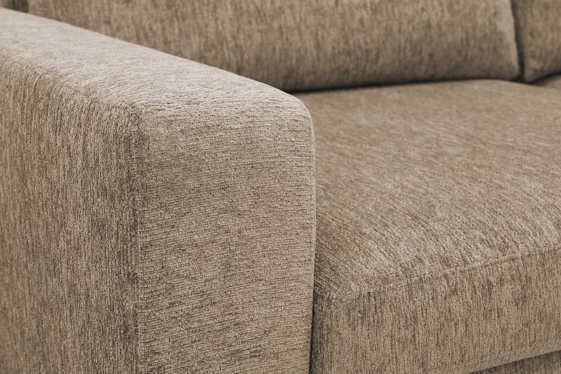 Scandi Dyp 4-seters sofa med sjeselong høyre i chenille - Mørk beige - Møbler - Sofaer - Sofaer med sjeselong - 4 seters sofa med divan