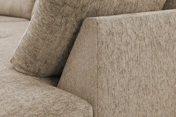 Scandi Dyp 4-seters sofa med sjeselong høyre i chenille - Mørk beige - Møbler - Sofaer - Sofaer med sjeselong - 4 seters sofa med divan