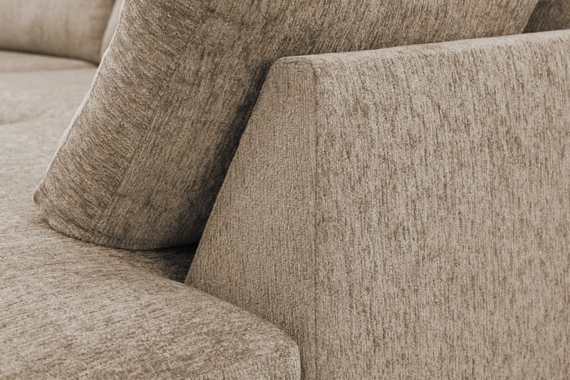 Scandi Dyp 4-seters sofa med sjeselong høyre i chenille - Mørk beige - Møbler - Sofaer - Sofaer med sjeselong - 4 seters sofa med divan