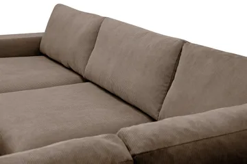 Scandi Dyp 4-seters sofa med sjeselong høyre i Kordfløyel - Brun - Møbler - Sofaer - Sofaer med sjeselong - 4 seters sofa med divan