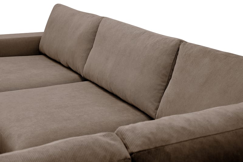 Scandi Dyp 4-seters sofa med sjeselong høyre i Kordfløyel - Brun - Møbler - Sofaer - Sofaer med sjeselong - 4 seters sofa med divan