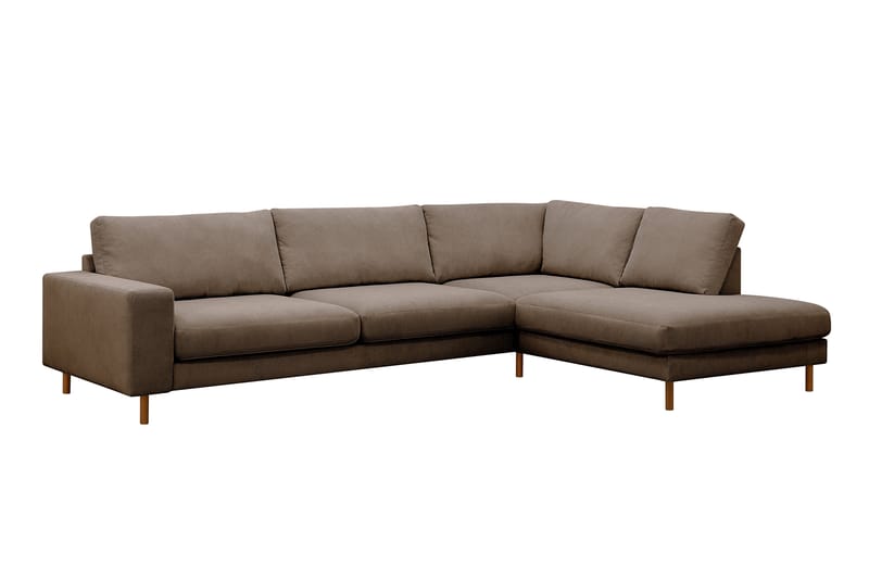 Scandi Dyp 4-seters sofa med sjeselong høyre i Kordfløyel - Brun - Møbler - Sofaer - Sofaer med sjeselong - 4 seters sofa med divan