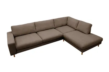 Scandi Dyp 4-seters sofa med sjeselong høyre i Kordfløyel - Brun - Møbler - Sofaer - Sofaer med sjeselong - 4 seters sofa med divan