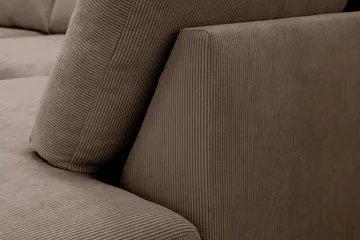 Scandi Dyp 4-seters sofa med sjeselong høyre i Kordfløyel - Brun - Møbler - Sofaer - Sofaer med sjeselong - 4 seters sofa med divan