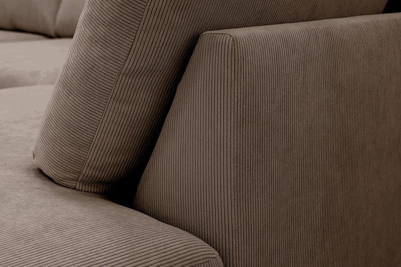 Scandi Dyp 4-seters sofa med sjeselong høyre i Kordfløyel - Brun - Møbler - Sofaer - Sofaer med sjeselong - 4 seters sofa med divan