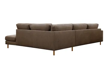 Scandi Dyp 4-seters sofa med sjeselong høyre i Kordfløyel - Brun - Møbler - Sofaer - Sofaer med sjeselong - 4 seters sofa med divan