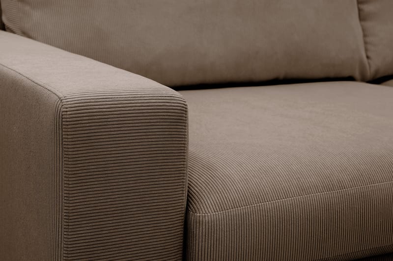 Scandi Dyp 4-seters sofa med sjeselong høyre i Kordfløyel - Brun - Møbler - Sofaer - Sofaer med sjeselong - 4 seters sofa med divan