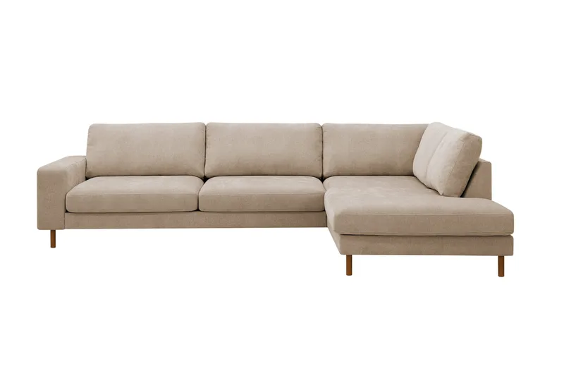 Scandi Dyp 4-seters sofa med sjeselong høyre i stoff