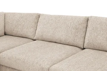 Scandi Dyp 4-seters sofa med sjeselong venstre i chenille - Beige - Møbler - Sofaer - Sofaer med sjeselong - 4 seters sofa med divan