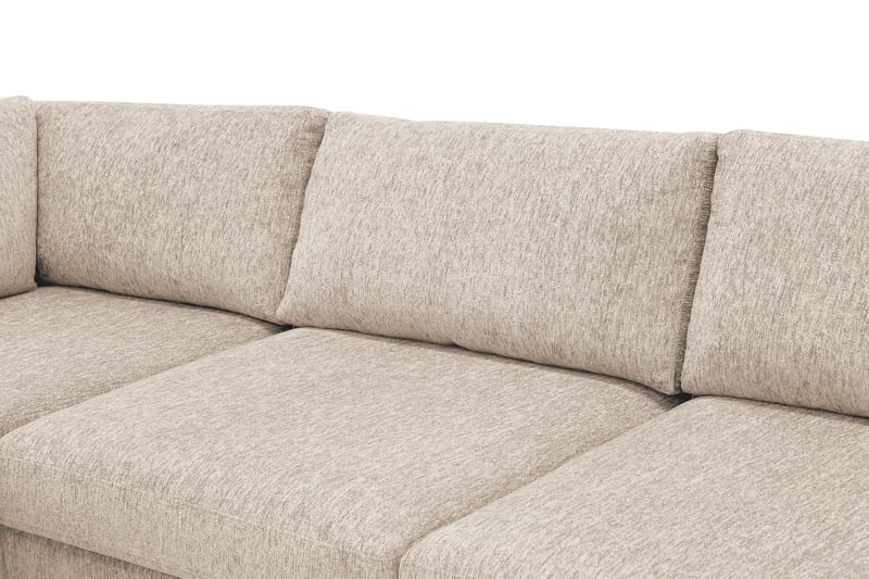 Scandi Dyp 4-seters sofa med sjeselong venstre i chenille - Beige - Møbler - Sofaer - Sofaer med sjeselong - 4 seters sofa med divan