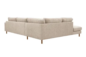 Scandi Dyp 4-seters sofa med sjeselong venstre i chenille - Beige - Møbler - Sofaer - Sofaer med sjeselong - 4 seters sofa med divan