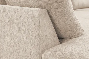 Scandi Dyp 4-seters sofa med sjeselong venstre i chenille - Beige - Møbler - Sofaer - Sofaer med sjeselong - 4 seters sofa med divan