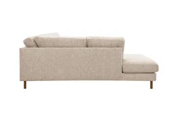 Scandi Dyp 4-seters sofa med sjeselong venstre i chenille - Beige - Møbler - Sofaer - Sofaer med sjeselong - 4 seters sofa med divan