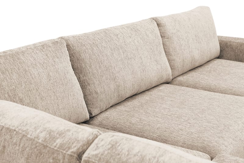 Scandi Dyp 4-seters sofa med sjeselong venstre i chenille - Beige - Møbler - Sofaer - Sofaer med sjeselong - 4 seters sofa med divan