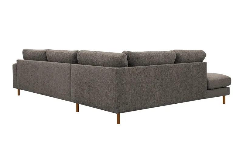 Scandi Dyp 4-seters sofa med sjeselong venstre i chenille - Grå - Møbler - Sofaer - Sofaer med sjeselong - 4 seters sofa med divan