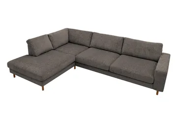 Scandi Dyp 4-seters sofa med sjeselong venstre i chenille - Grå - Møbler - Sofaer - Sofaer med sjeselong - 4 seters sofa med divan