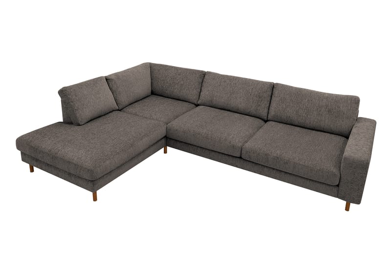 Scandi Dyp 4-seters sofa med sjeselong venstre i chenille - Grå - Møbler - Sofaer - Sofaer med sjeselong - 4 seters sofa med divan
