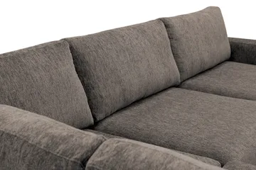 Scandi Dyp 4-seters sofa med sjeselong venstre i chenille - Grå - Møbler - Sofaer - Sofaer med sjeselong - 4 seters sofa med divan