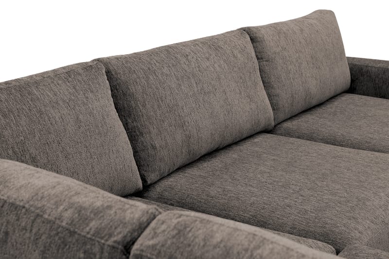 Scandi Dyp 4-seters sofa med sjeselong venstre i chenille - Grå - Møbler - Sofaer - Sofaer med sjeselong - 4 seters sofa med divan