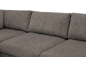 Scandi Dyp 4-seters sofa med sjeselong venstre i chenille - Grå - Møbler - Sofaer - Sofaer med sjeselong - 4 seters sofa med divan
