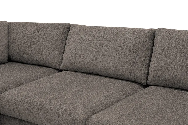 Scandi Dyp 4-seters sofa med sjeselong venstre i chenille - Grå - Møbler - Sofaer - Sofaer med sjeselong - 4 seters sofa med divan