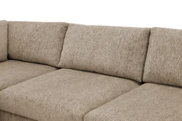 Scandi Dyp 4-seters sofa med sjeselong venstre i chenille - Mørk beige - Møbler - Sofaer - Sofaer med sjeselong - 4 seters sofa med divan