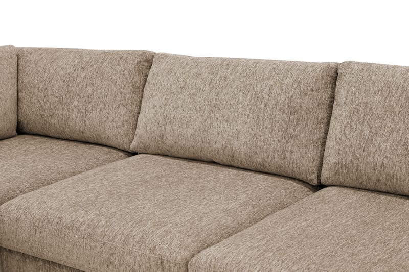 Scandi Dyp 4-seters sofa med sjeselong venstre i chenille - Mørk beige - Møbler - Sofaer - Sofaer med sjeselong - 4 seters sofa med divan