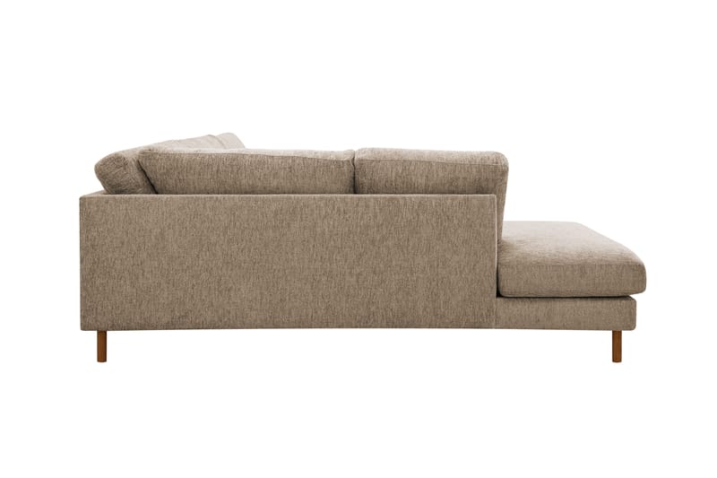 Scandi Dyp 4-seters sofa med sjeselong venstre i chenille - Mørk beige - Møbler - Sofaer - Sofaer med sjeselong - 4 seters sofa med divan