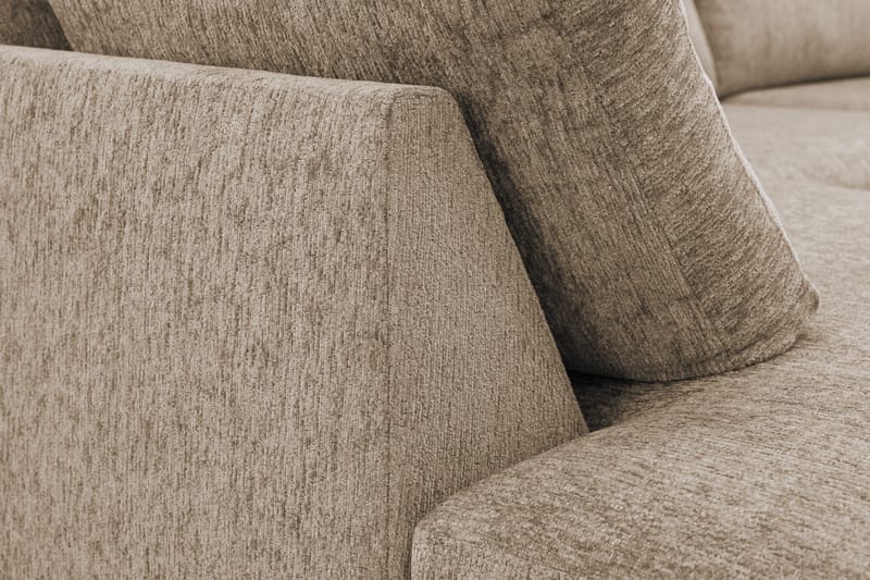 Scandi Dyp 4-seters sofa med sjeselong venstre i chenille - Mørk beige - Møbler - Sofaer - Sofaer med sjeselong - 4 seters sofa med divan